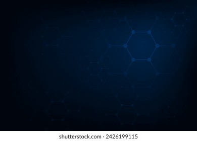 Vector abstract futuristic hexagonal modern blue light background.