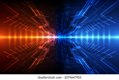 Vector Abstract futuristic high digital technology blue color background, illustration web