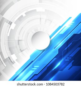 Vector Abstract futuristic high digital technology blue color background, illustration web