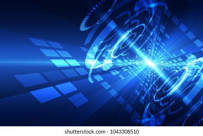 Vector Abstract futuristic high speed, Illustration high digital technology blue color