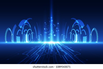 Vector Abstract futuristic high speed, Illustration high digital technology blue color background concept