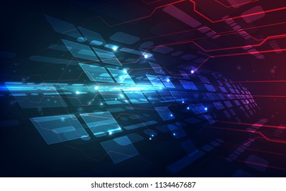 Vector Abstract futuristic high speed data transfer, Illustration high digital technology colorful background concept.