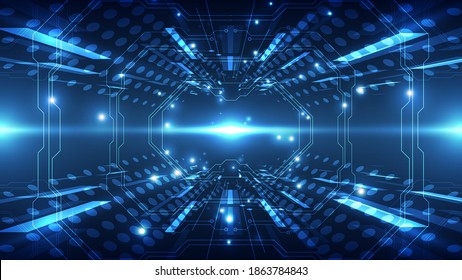 Vector Abstracto futurista de alta velocidad, Ilustración alta tecnología digital color azul