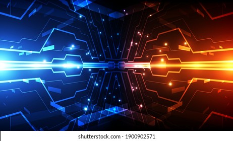 Vector Abstract futuristic high speed, Illustration high digital technology blue color