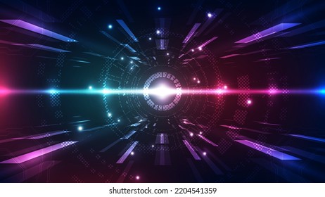 Vector Abstract futuristic high speed, Illustration high digital technology blue color