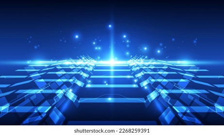 Vector Abstract futuristic high speed, Illustration high digital technology blue color
