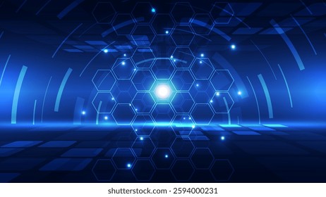 Vector Abstract futuristic high speed, Illustration high digital technology blue color