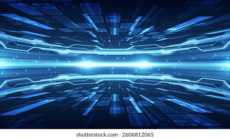 Vector Abstract futuristic high speed, Illustration high digital technology blue color