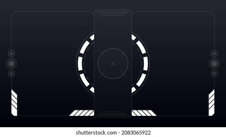 Vector abstract futuristic interface frame, HUD. Display panel template design. Technologies of the future, for technology and computer video games.