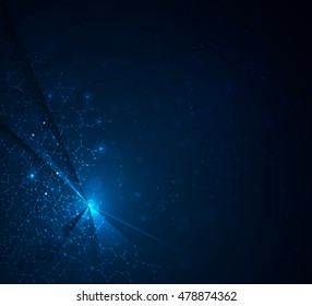 Futurista Vector Abstract - Fundo de tecnologia de moléculas. Padrão geométrico, poligonal, triângulo em forma de estrutura molécula. Futurista digital, comunicação, conceito de tecnologia
