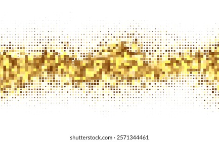 Vector abstract futuristic particle background. Overlay halftone background. Gold shiny particles