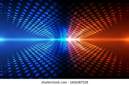 Vector Abstract futuristic speed technology, Illustration high digital technology blue and red color concept

