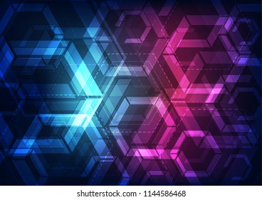 Vector Abstract futuristic technology background concept, Illustration high digital