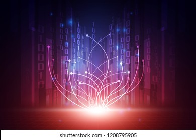 Concepto de fondo de tecnología futurista abstracta, Ilustración digital alta
