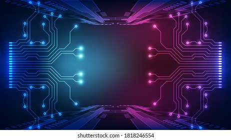 Vector Abstract futuristic technology background concept, Illustration high digital