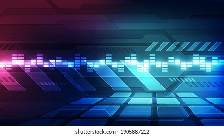 Vector Resumen Concepto de fondo de tecnología futurista, Ilustración digital alta