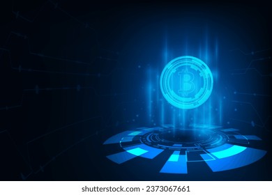 Vector abstract futuristic technology tech circle sci fi concept. Financial crypto currency stock exchange trade concept