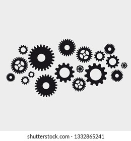 	Vector abstract gears background in black