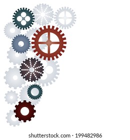 Vector abstract gears background in flat design