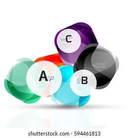 Vector abstract gem stones with infographics options