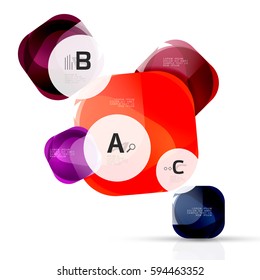 Piedras de gema abstractas vectoriales con opciones de infografía