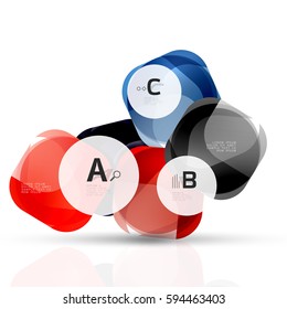 Piedras de gema abstractas vectoriales con opciones de infografía