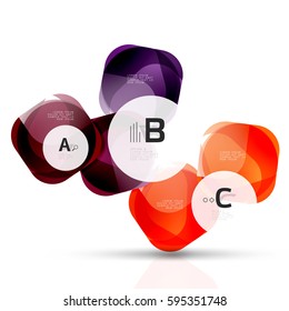 Vector abstract gem stones with infographics options