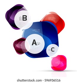 Vector abstract gem stones with infographics options