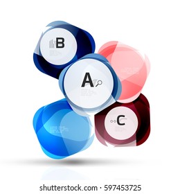Vector abstract gem stones with infographics options