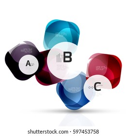 Piedras de gema abstractas vectoriales con opciones de infografía