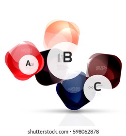 Piedras de gema abstractas vectoriales con opciones de infografía
