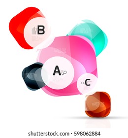 Piedras de gema abstractas vectoriales con opciones de infografía
