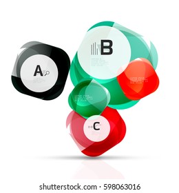 Piedras de gema abstractas vectoriales con opciones de infografía