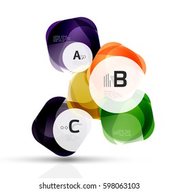 Piedras de gema abstractas vectoriales con opciones de infografía