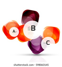 Piedras de gema abstractas vectoriales con opciones de infografía