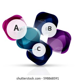 Piedras de gema abstractas vectoriales con opciones de infografía