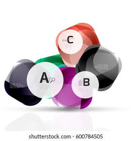 Piedras de gema abstractas vectoriales con opciones de infografía