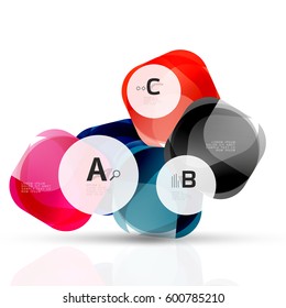 Piedras de gema abstractas vectoriales con opciones de infografía