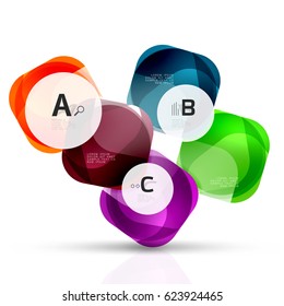 Piedras de gema abstractas vectoriales con opciones de infografía