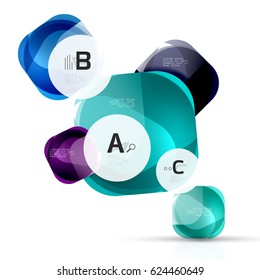 Piedras de gema abstractas vectoriales con opciones de infografía