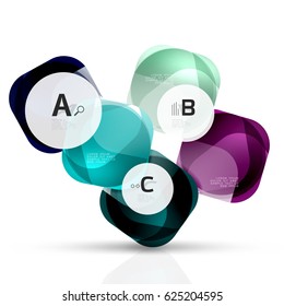 Piedras de gema abstractas vectoriales con opciones de infografía