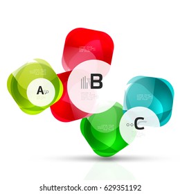Piedras de gema abstractas vectoriales con opciones de infografía