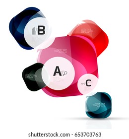 Vector abstract gem stones with infographics options