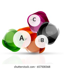 Piedras de gema abstractas vectoriales con opciones de infografía
