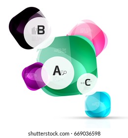Piedras de gema abstractas vectoriales con opciones de infografía