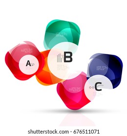 Vector abstract gem stones with infographics options