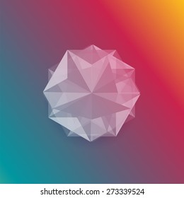 Vector abstract gem and white ice. Gray