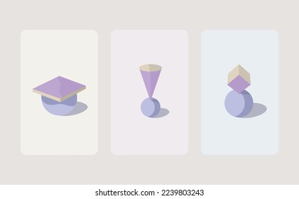 Formas 3D abstractas de vectores en colores neutros y modernos
