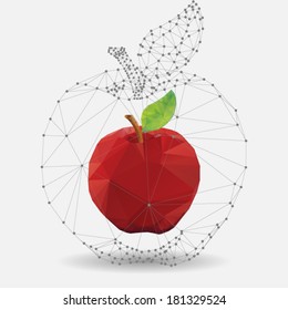 Vector abstract geometric apple in origami style