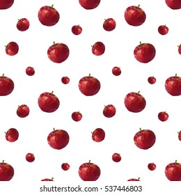Vector abstract geometric apples. Abstract isolated apple fruit. Origami style. Illustration. EPS 10. Apple made from triangles isolated.  Polygonal fruits pattern